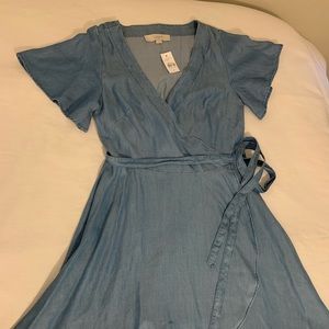 Loft denim wrap dress